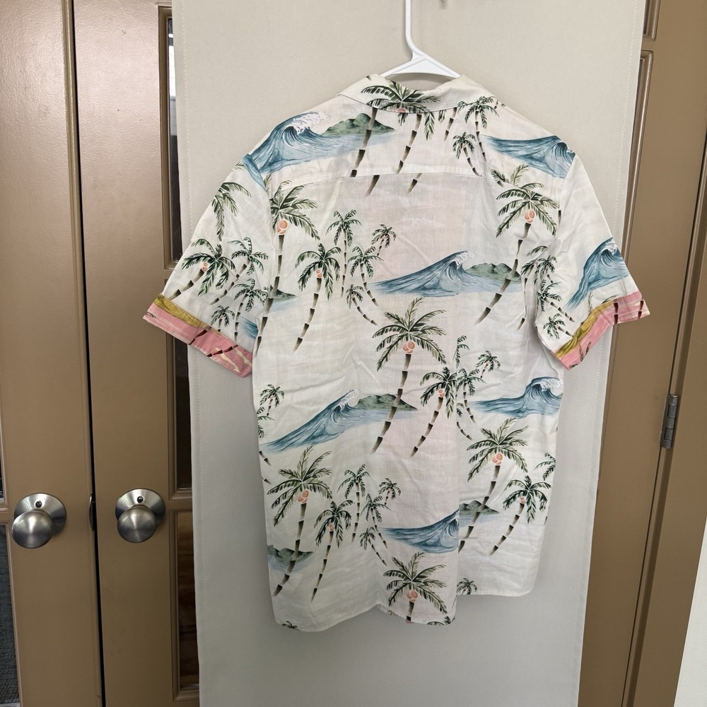 Scotch & Soda Men's XL Tropical Short Sleeve Button Up Shirt Cotton Collar Beach - Picture 3 of 7